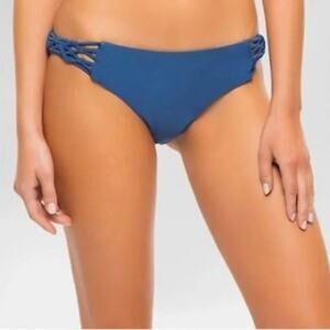 TORI PRAVER -  Seafoam Collection Blue Bikini Bottom with Braided Side B…